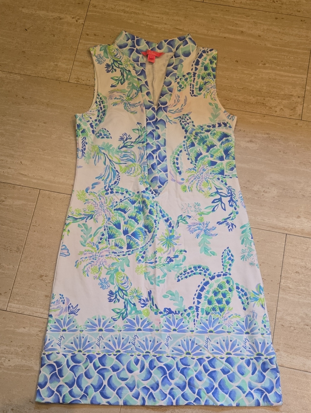 Lilly Pulitzer Watercolor Turtle Print Midi Dress